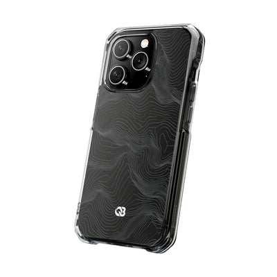 Obsidian Contour Elevation · Clear Impact Magnetic Phone Case for iPhone · Black