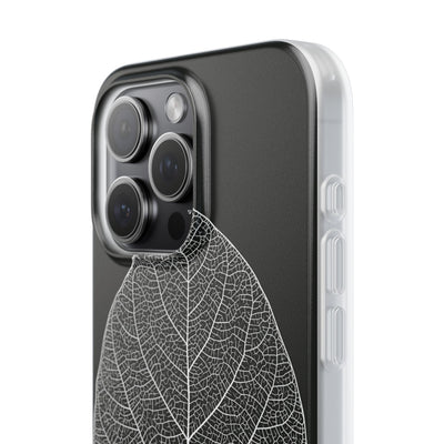 Black Lite Phone Case for iPhone - Bleached Leaf Lattice