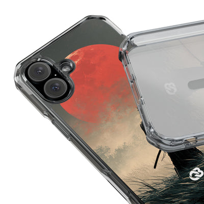 Crimson Moon Ronin · Clear Impact Magnetic Phone Case for iPhone · Red