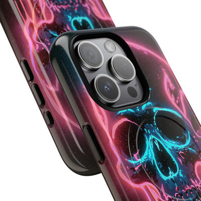 Neon Drip Skull · Tough 2.0 Magnetic Phone Case for iPhone · Black