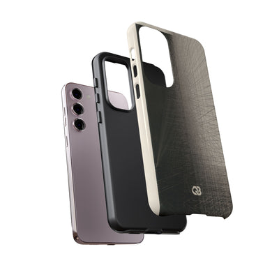 Beige Tough Phone Case for Samsung - Brutalist Graphite Grid
