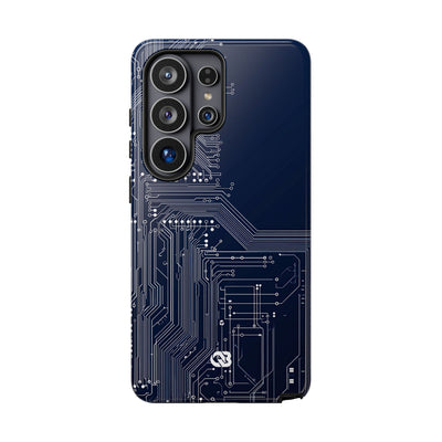 Blue Tough Phone Case for Samsung - Cobalt Data Stream