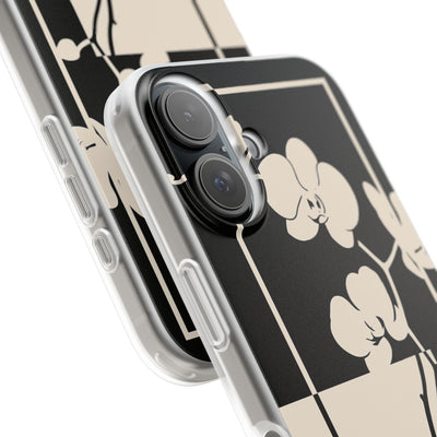Beige Lite Phone Case for iPhone - Nocturnal Orchid Frame