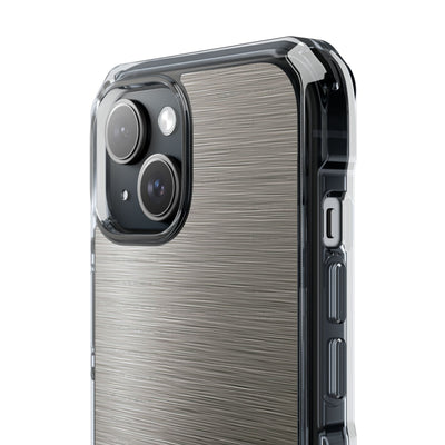 Grey Impact MagSafe Phone Case for iPhone - Brushed Industrial Steel