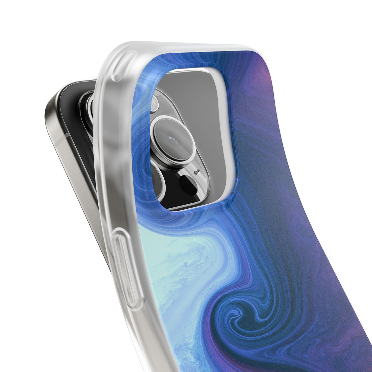 Azure Fluid Swirl · Lite Phone Case for iPhone ·  Blue