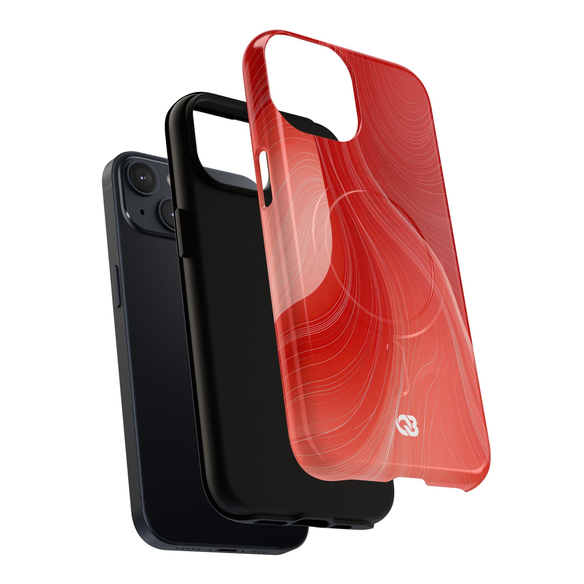 Red Tough 2.0 Magsafe Phone Case for iPhone - Crimson Silk Strands