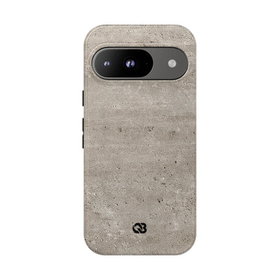 Grey Tough Phone Case for Google Pixel - Brutalist Stone Grit