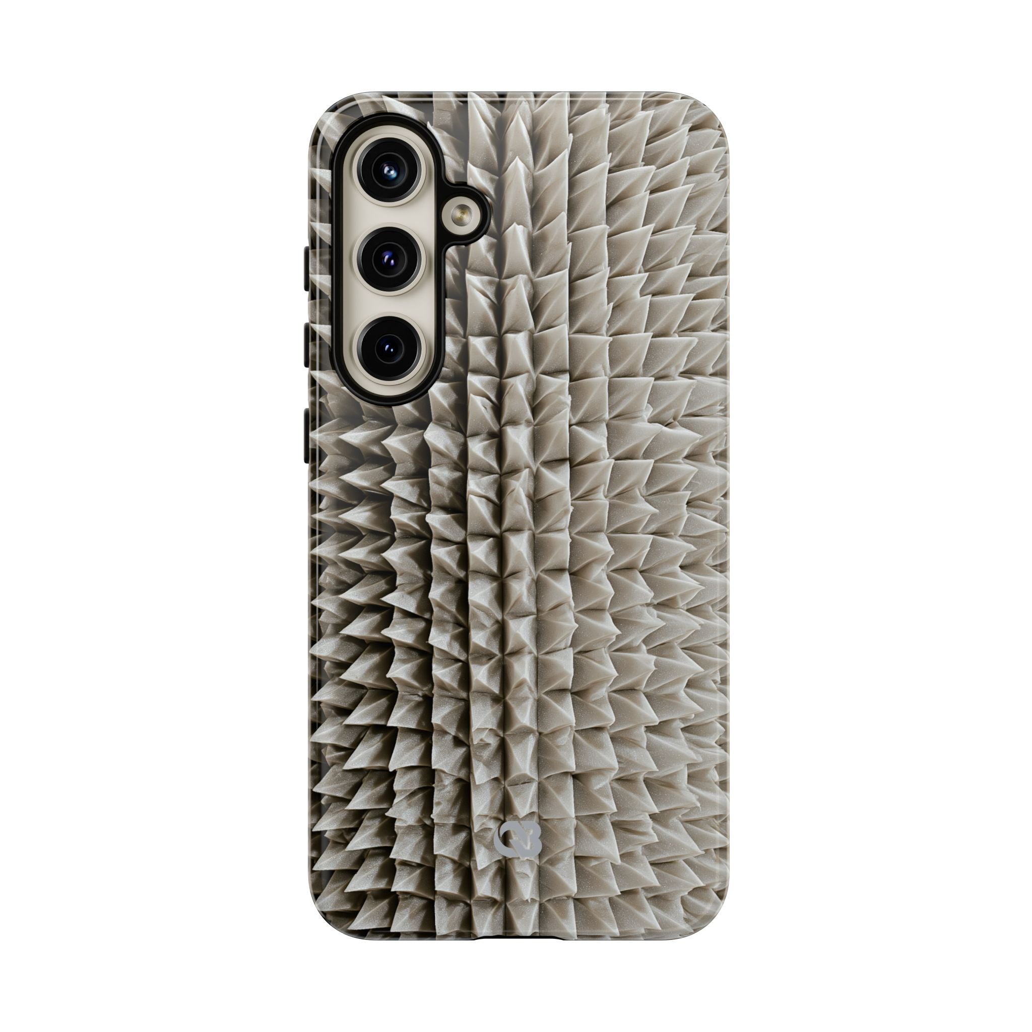 Beige Tough Phone Case for Samsung - Bone Spiked Grid