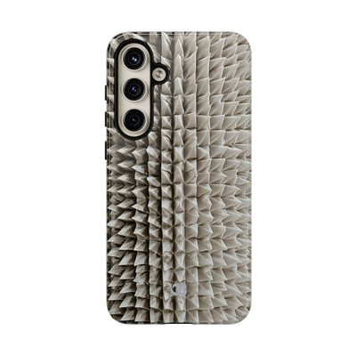 Beige Tough Phone Case for Samsung - Bone Spiked Grid