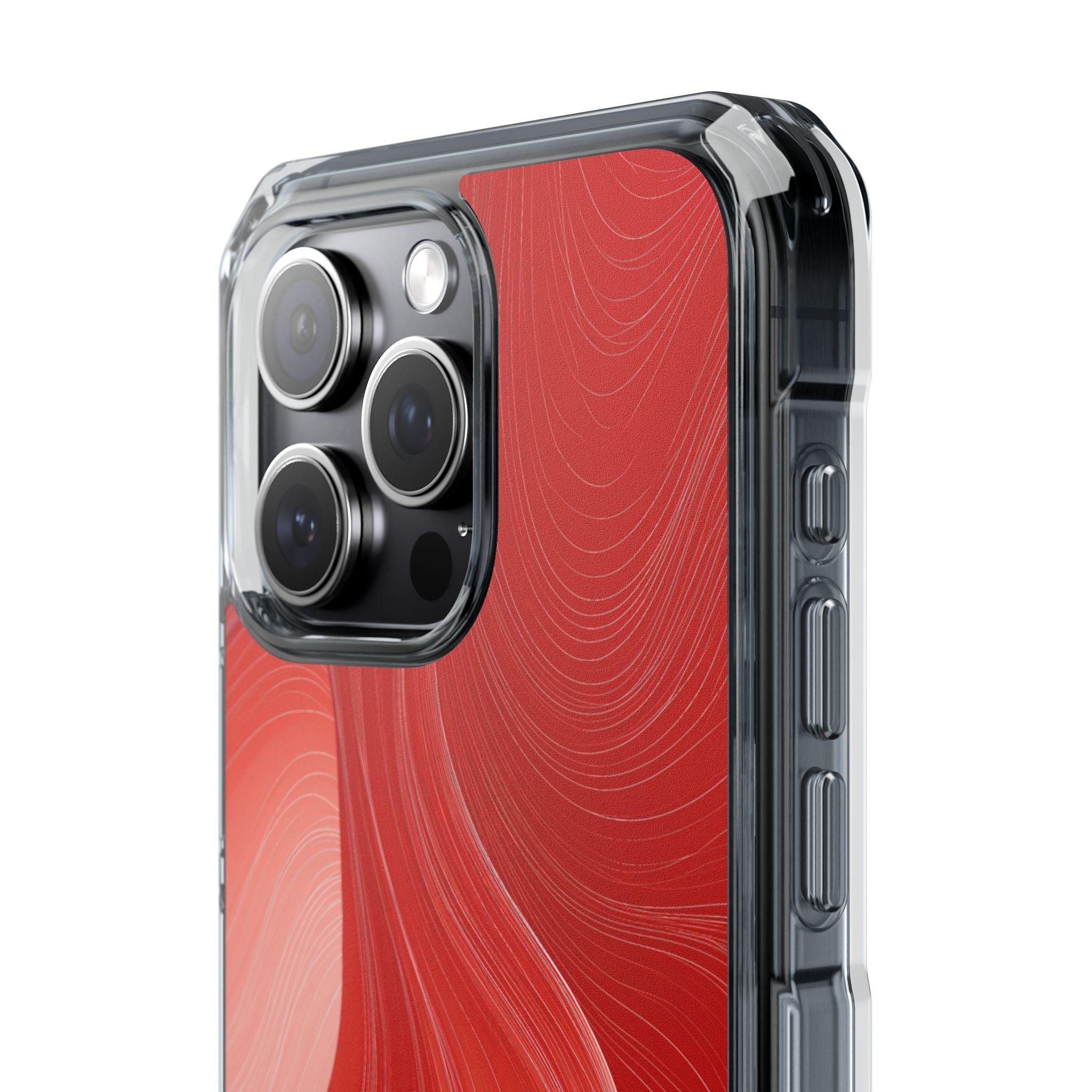 Red Impact MagSafe Phone Case for iPhone - Crimson Silk Strands