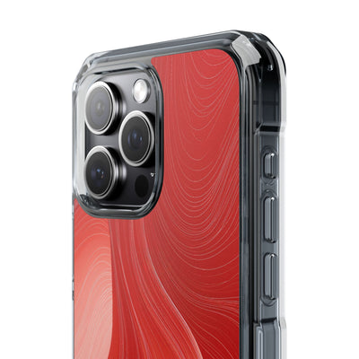 Red Impact MagSafe Phone Case for iPhone - Crimson Silk Strands