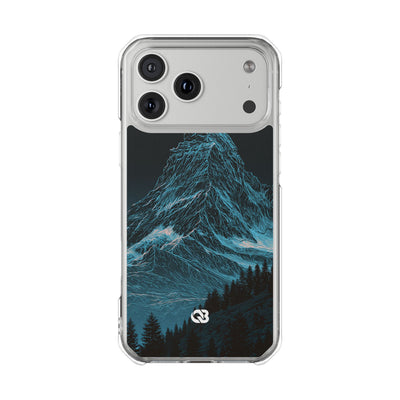 Glacial Alpine Peak · Clear Impact Magnetic Phone Case for iPhone · Blue