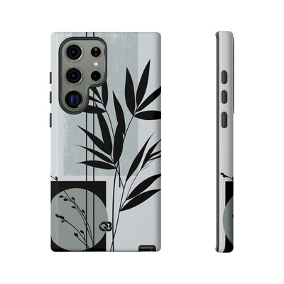 Grey Tough Phone Case for Samsung - Sage Bamboo Noir