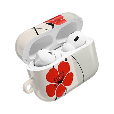 Scarlet Bloom Minimal · Hard Case for AirPods & AirPods Pro · Red