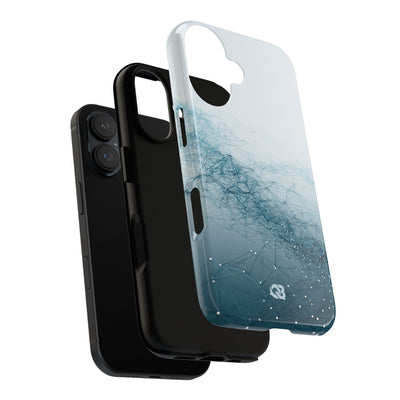 Teal Tough Phone Case for iPhone - Cyan Vector Lattice