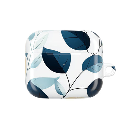 Navy Leaf Veins - AirPods Case