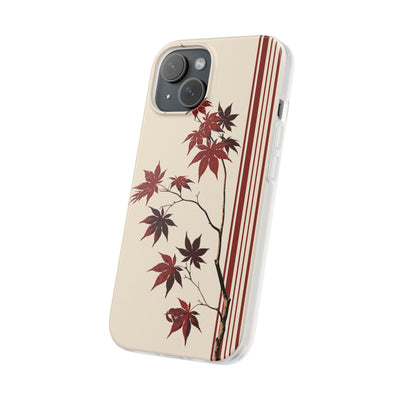 Red Lite Phone Case for iPhone - Crimson Momiji Stripe