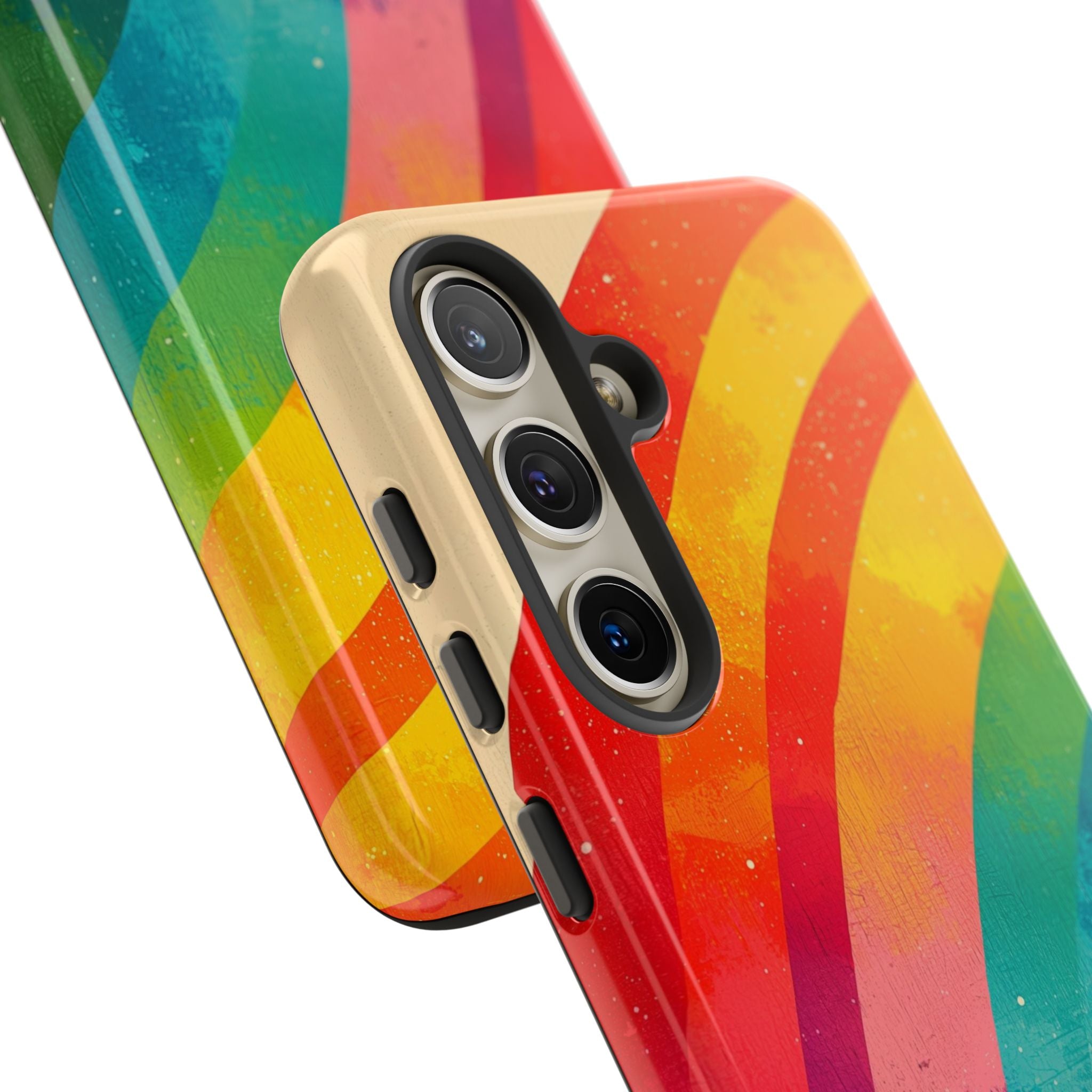 Texturerat regnbågsbåge Samsung S24 Skal - Tough