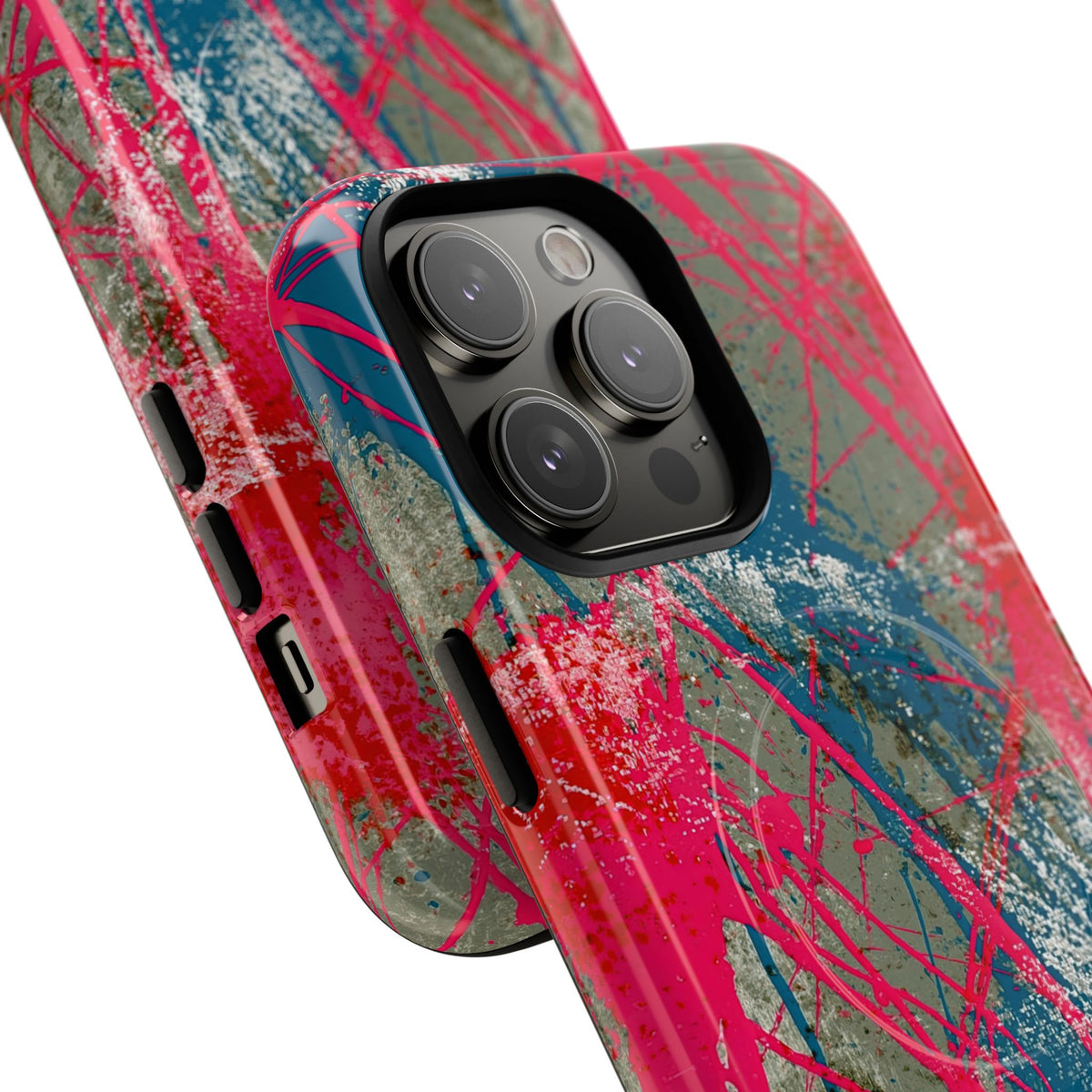 Neon Static Drip · Tough 2.0 Magnetic Phone Case for iPhone · Pink