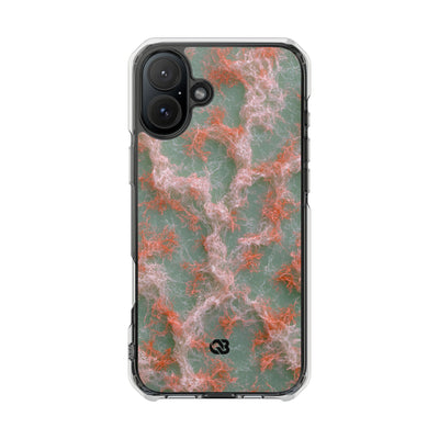 Coral Pixel Matrix · Clear Impact Magnetic Phone Case for iPhone · Green