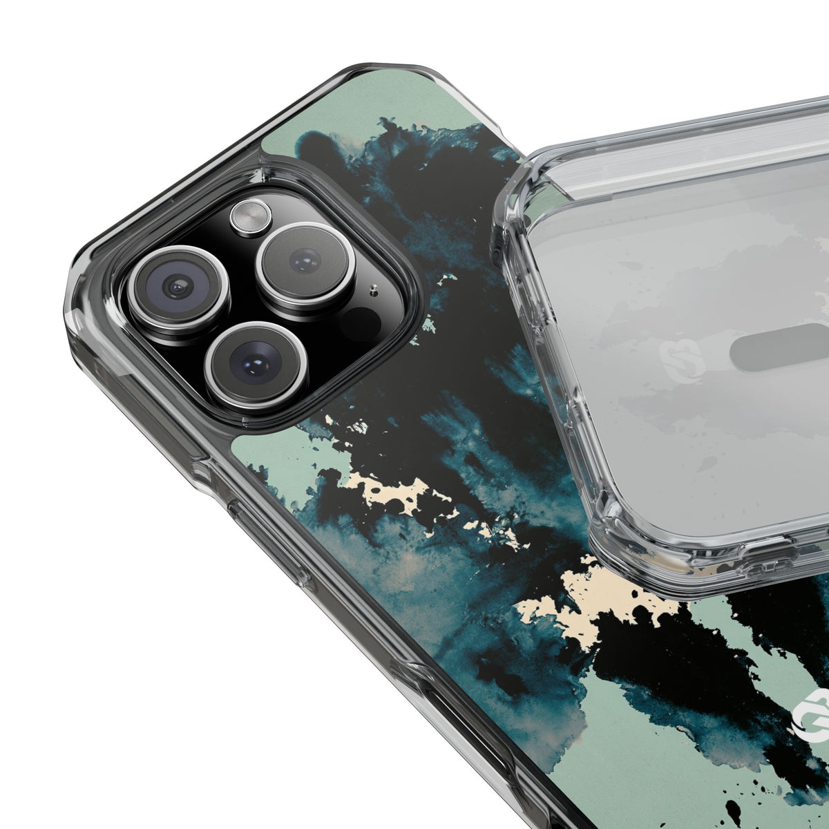 Rorschach Ink Void · Clear Impact Magnetic Phone Case for iPhone ·  Black