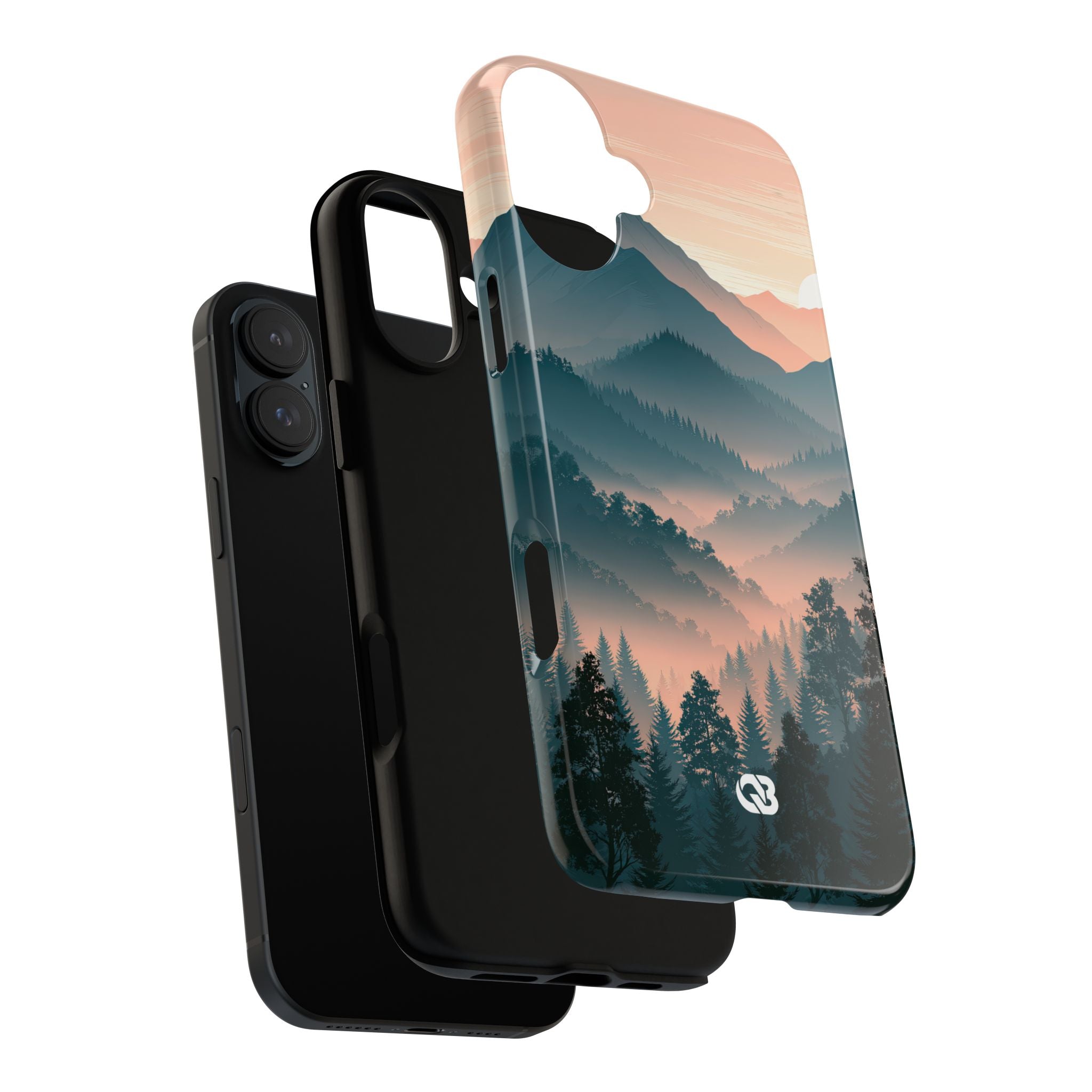 Teal Tough Phone Case for iPhone - Alpine Teal Horizon