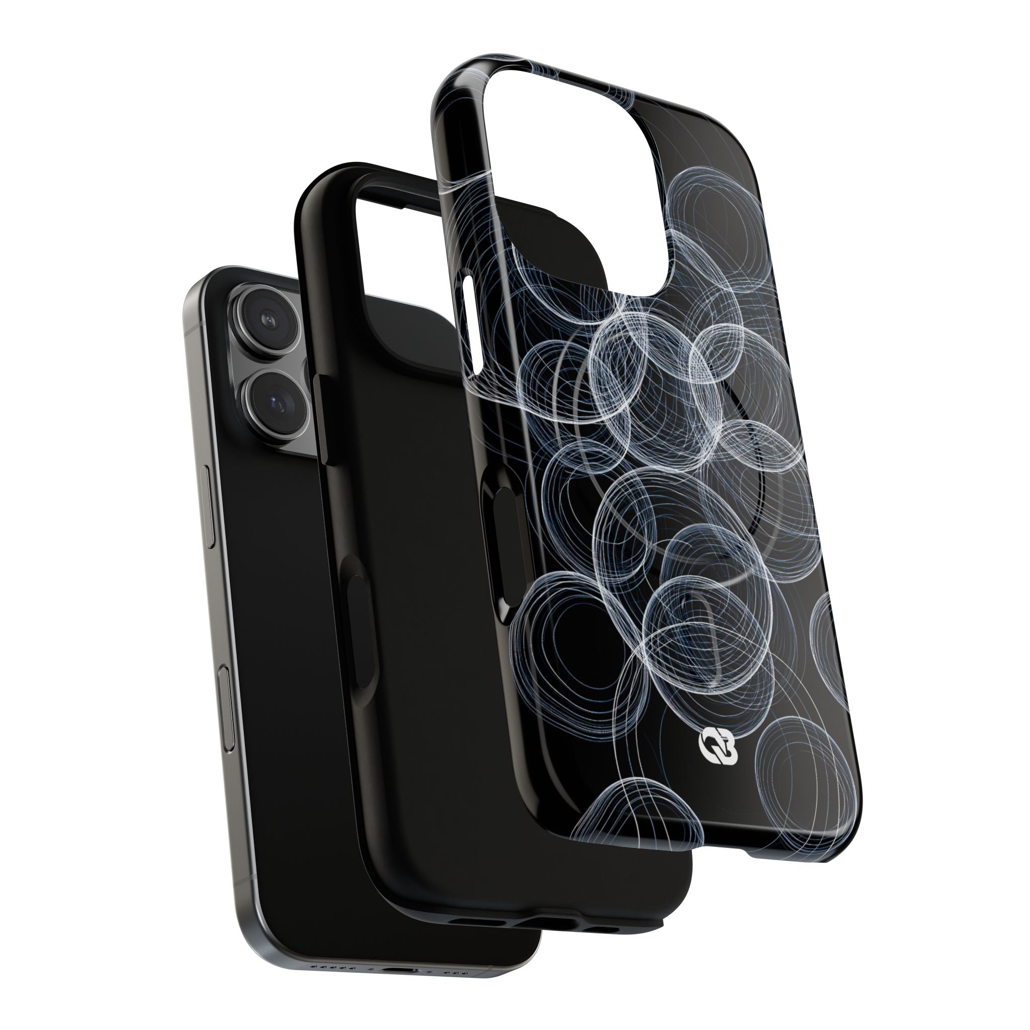 Black Tough 2.0 Magsafe Phone Case for iPhone - Frosted Ring Matrix