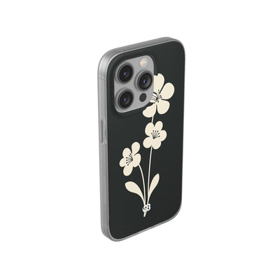 Black Lite Phone Case for iPhone - Obsidian Cream Bloom