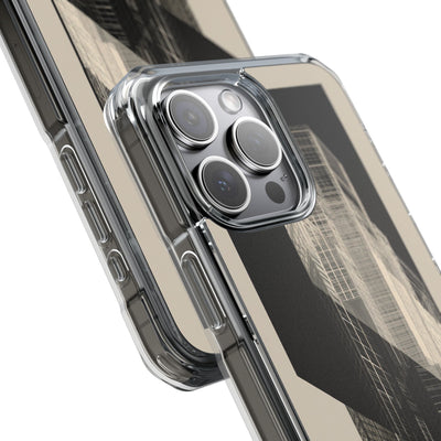 Beige Impact MagSafe Phone Case for iPhone - Monolith Urban Grid