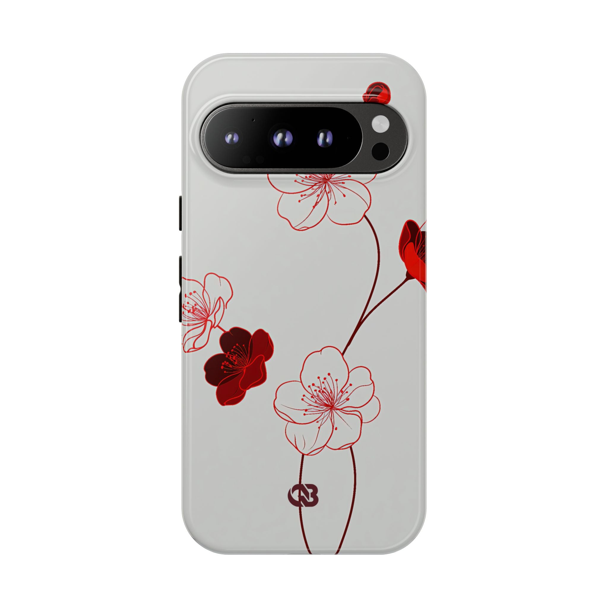 Red Tough Phone Case for Google Pixel - Kyoto Ember Bloom