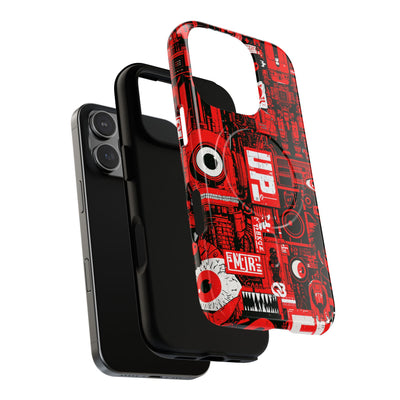 Neo Mecha Collage · Tough 2.0 Magnetic Phone Case for iPhone · Red
