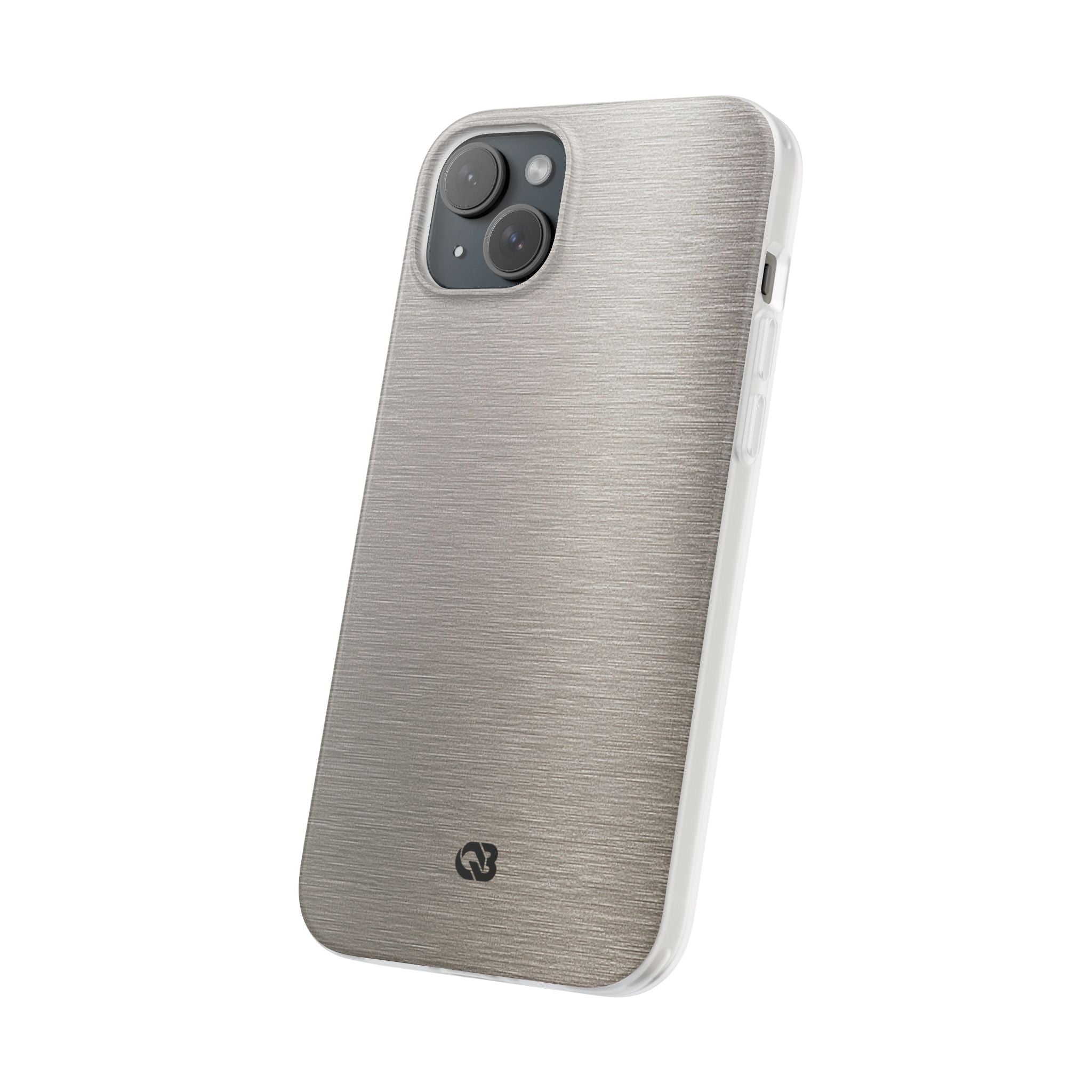 Grey Lite Phone Case for iPhone - Brushed Nickel Linen