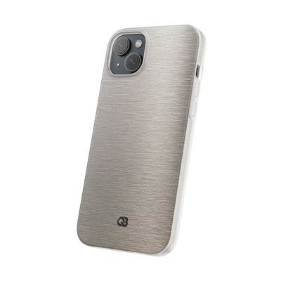 Grey Lite Phone Case for iPhone - Brushed Nickel Linen