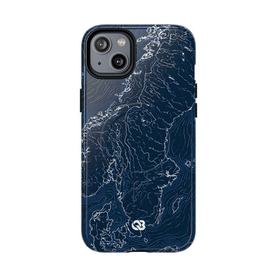 Nordic Contour Chart · Tough 2.0 Magnetic Phone Case for iPhone · Blue