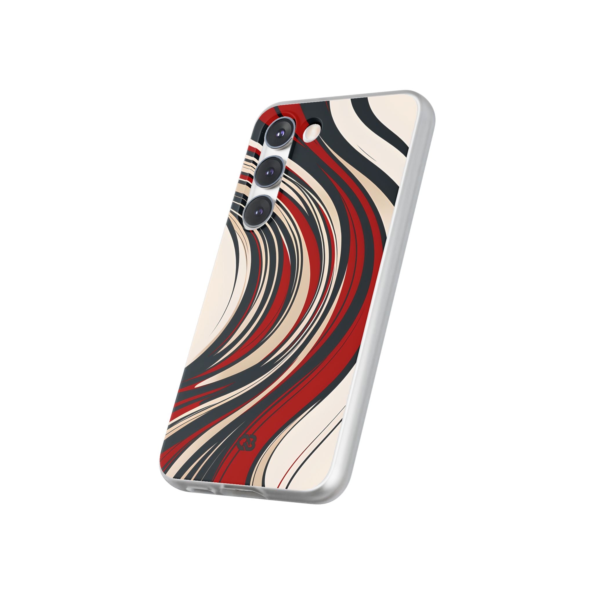 Crimson Flow Waves · Soft Phone Case for Samsung