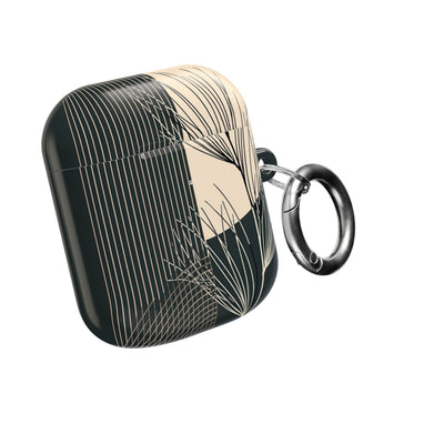 Botanical Crescent Linework · Hard Case for AirPods & AirPods Pro · Green