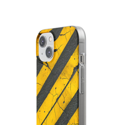 Cracked Hazard Stripes · Soft Phone Case for iPhone
