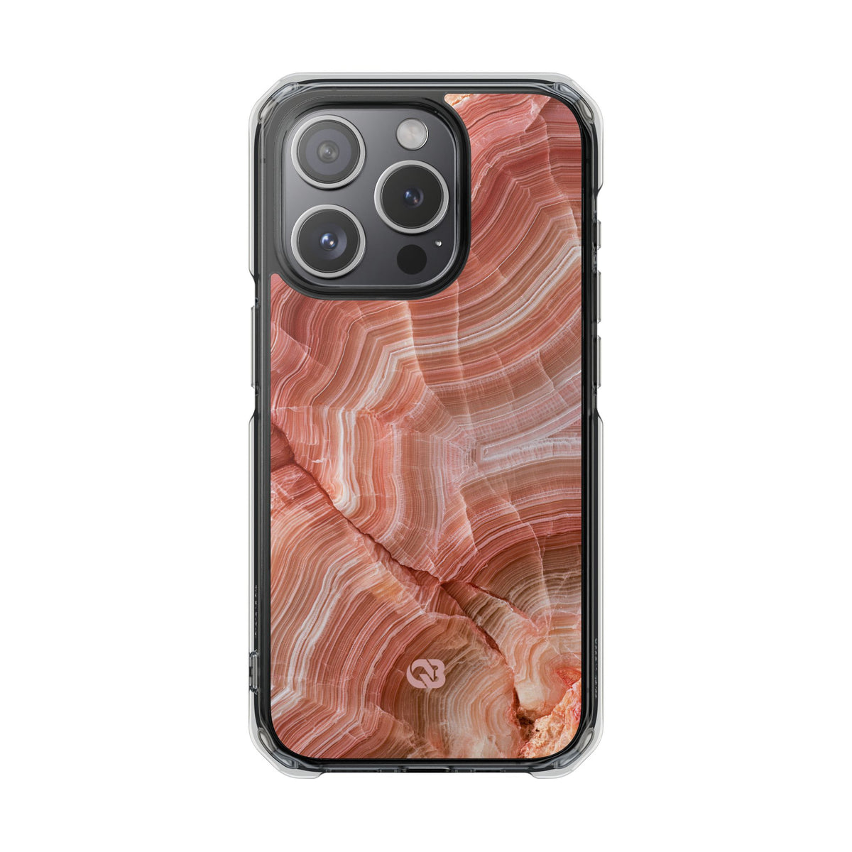 Blushing Rose Strata · Clear Impact Magnetic Phone Case for iPhone · Pink
