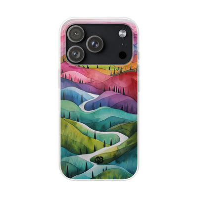 Fluid Rainbow Ridge · Soft Hoesje voor iPhone