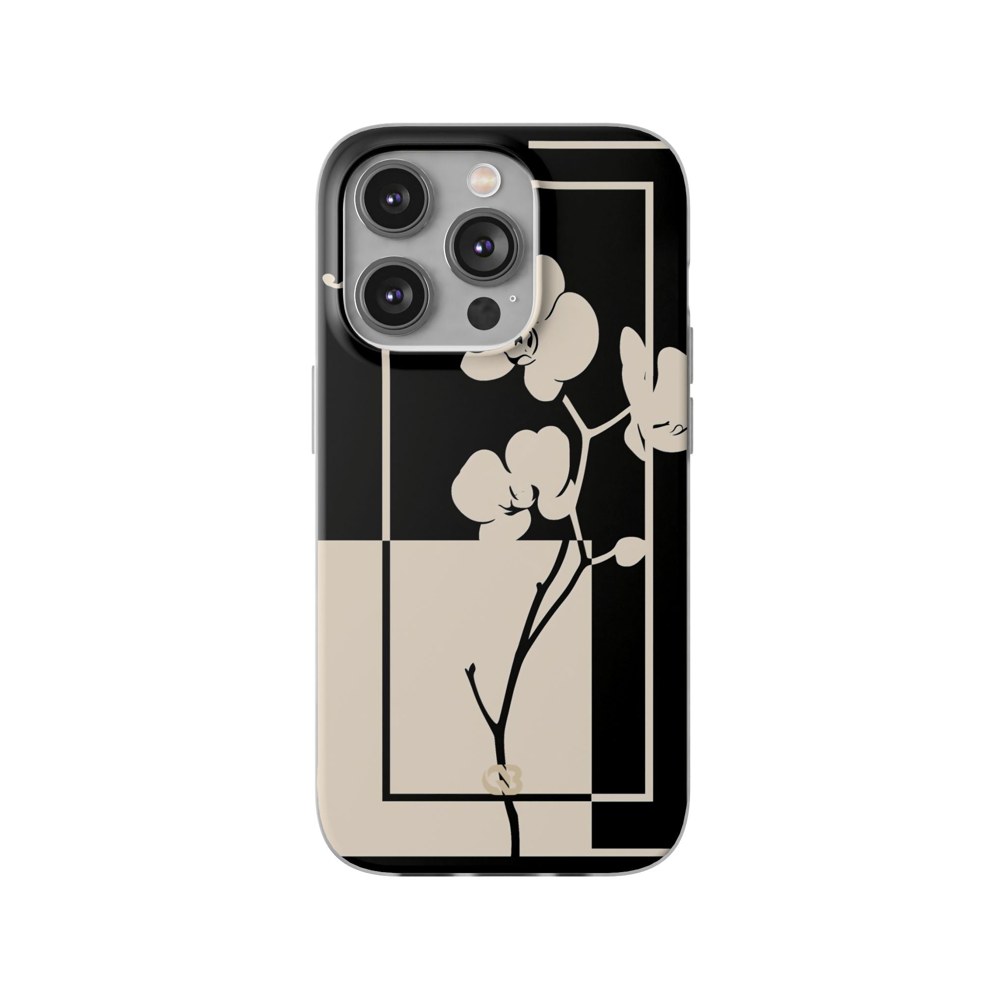 Beige Lite Phone Case for iPhone - Nocturnal Orchid Frame