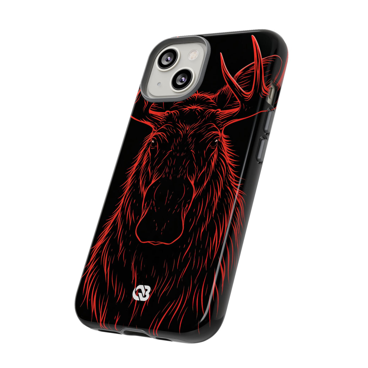 Nordic Moose Contour · Tough Phone Case for iPhone · Red
