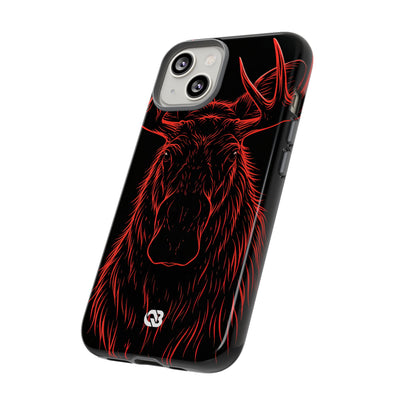 Nordic Moose Contour · Tough Phone Case for iPhone · Red