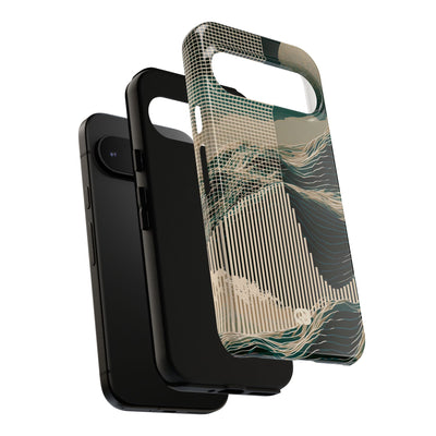 Green Tough Phone Case for Google Pixel - Lunar Moss Topography