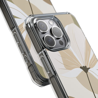Beige Impact MagSafe Phone Case for iPhone - Sage Linen Magnolia
