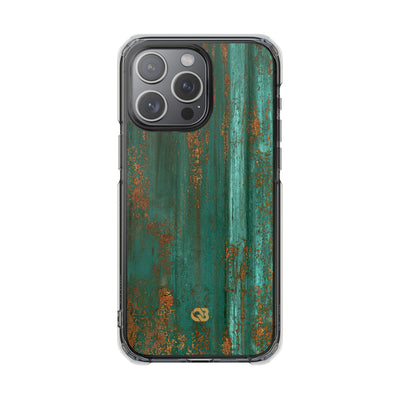 Teal Impact MagSafe Phone Case for iPhone - Verdigris Copper Siding