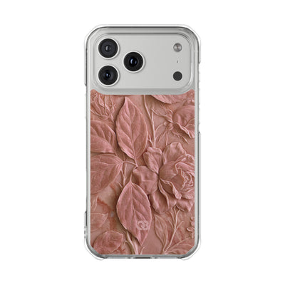 Blush Rose Relief · Clear Impact Magnetic Phone Case for iPhone · Pink