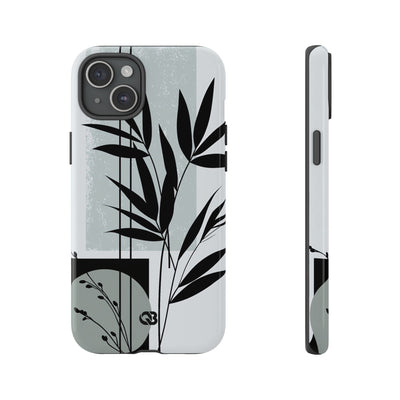 Grey Tough Phone Case for iPhone - Sage Bamboo Noir
