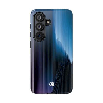 Blue Tough Phone Case for Samsung - Indigo Distortion Wave