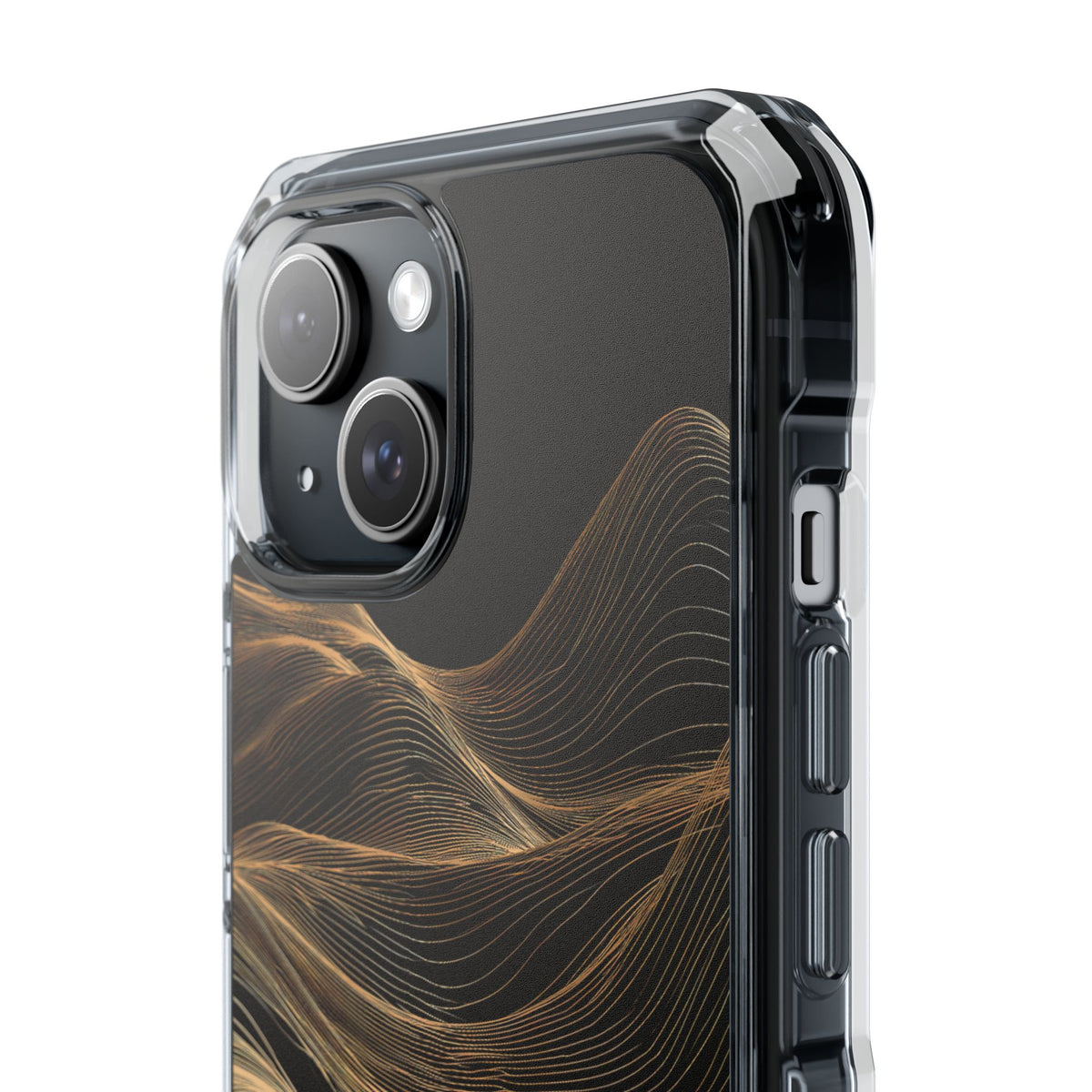 Gilded Ridge · Clear Impact Magnetic Phone Case for iPhone ·  Black