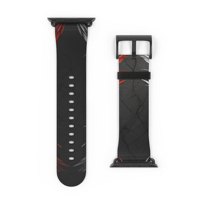 Crimson Silver Wings - Watch Band